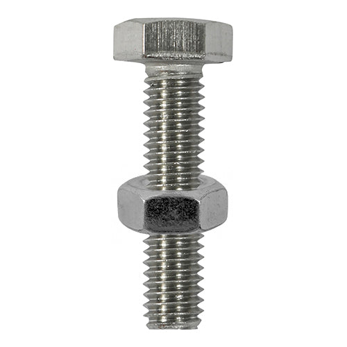 This is an image of Timco - Set Screws & Hex Nuts - Stainless Steel M8 x 50mm - (2 PCS TIMpac) S850SSP
