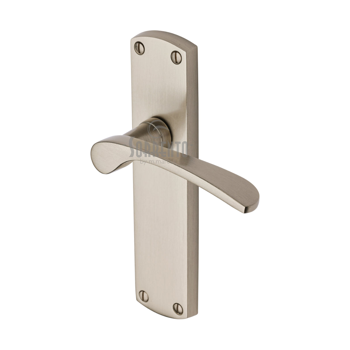High quality image of the Sorrento Door Handle Lever Latch Luca Design Satin Nickel on Zinc finish | Sku. SC-410-SNZ | available to order from Trade Door Handles.