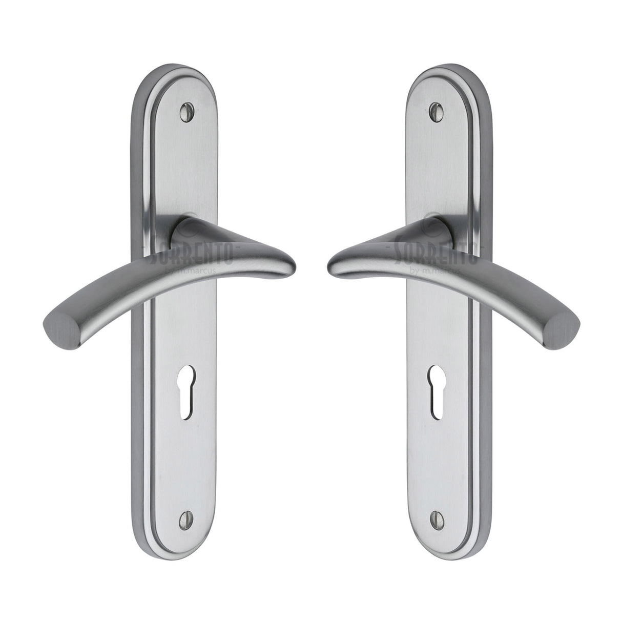 High quality image of the Sorrento Door Handle Lever Lock Tosca Design Satin Chrome Finish
| Sku. sc-4350-sc | Discounted prices available from Trade Door Handles