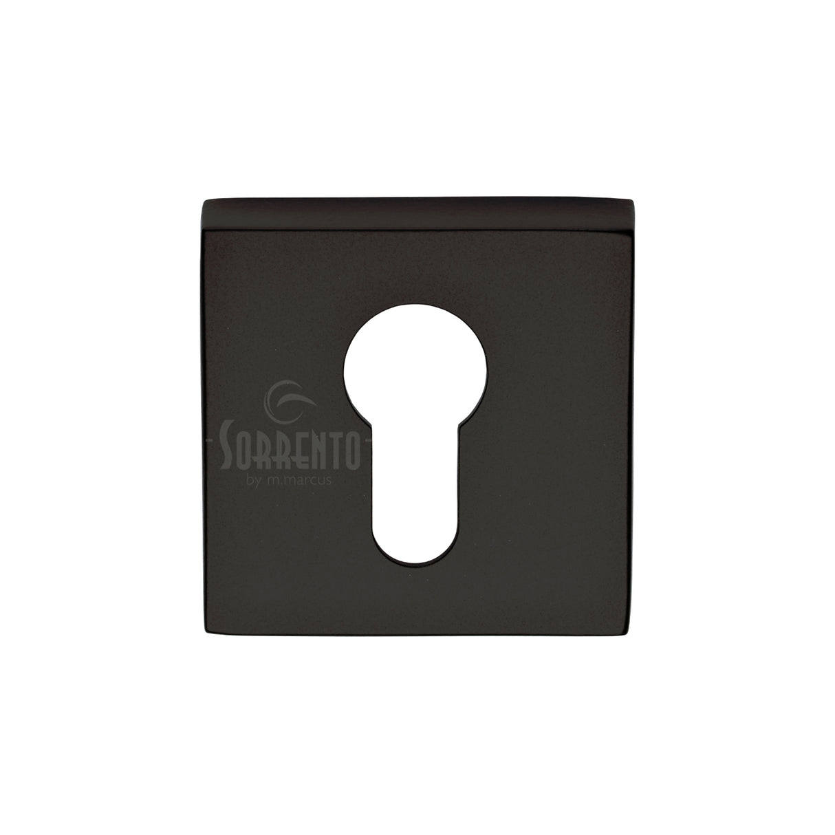 High quality image of the Sorrento Concealed Square Euro Escutcheon Matt Black finish | Sku. SC-SQ5004-BLK | available to order from Trade Door Handles.