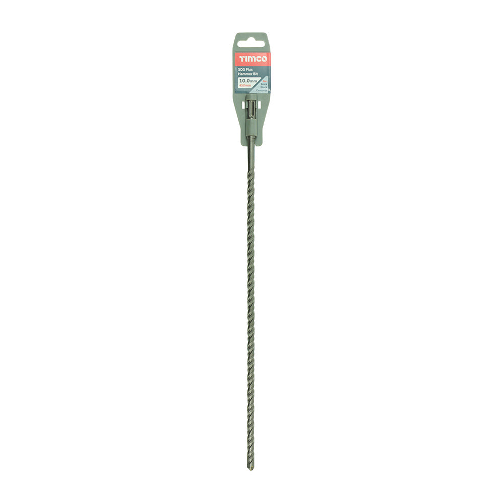 This is an image of Timco - SDS Plus Hammer Bit 10.0 x 450 (1 Each Clip) SDS10450