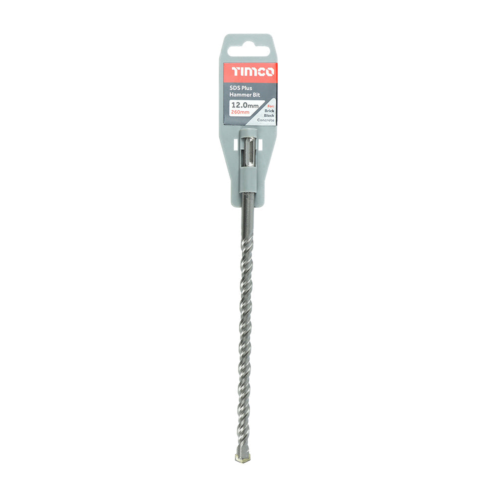 This is an image of Timco - SDS Plus Hammer Bit 12.0 x 260 (1 Each Clip) SDS12260