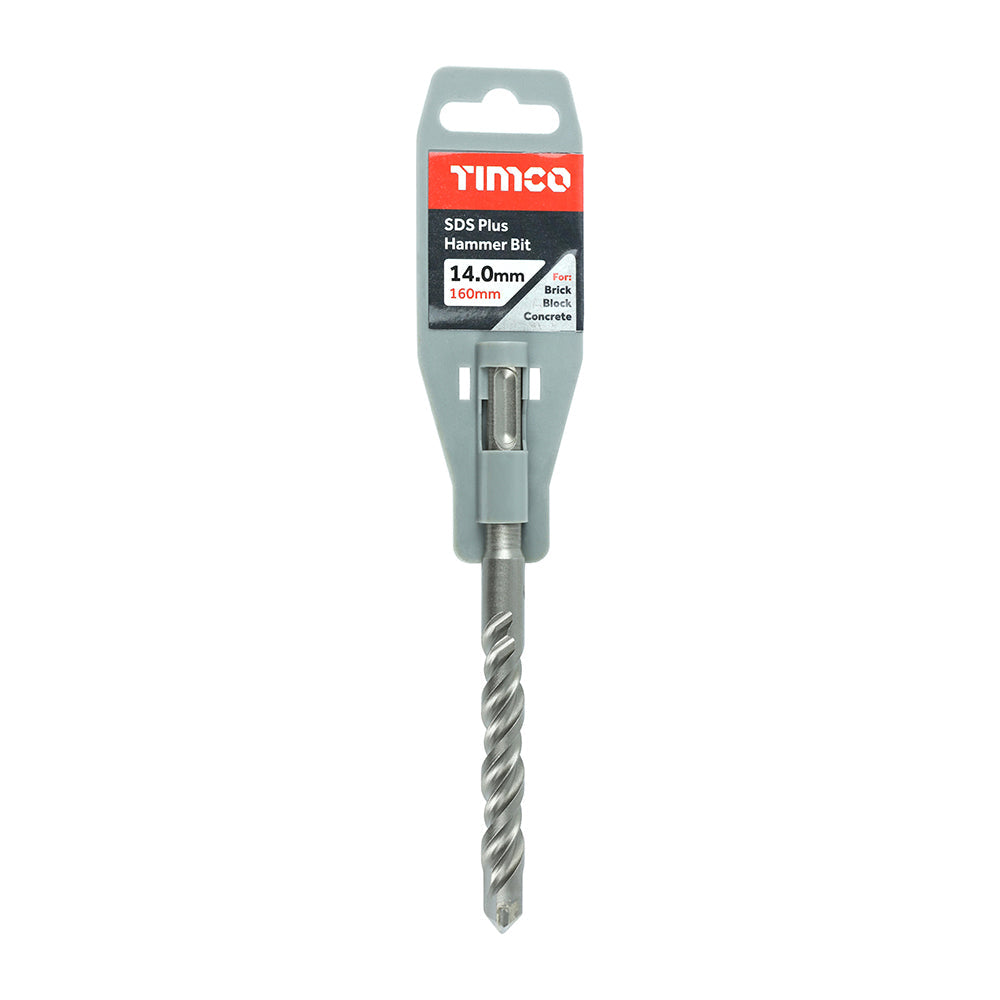 This is an image of Timco - SDS Plus Hammer Bit 14.0 x 160 (1 Each Clip) SDS14160