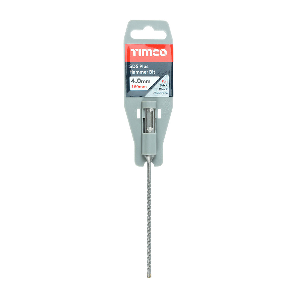 This is an image of Timco - SDS Plus Hammer Bit 4.0 x 160 (1 Each Clip) SDS4160