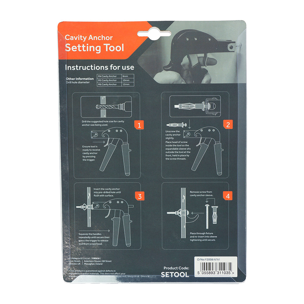 This is an image of Timco - Cavity Anchor Setting Tool - (1 Each Blister Pack) SETOOL