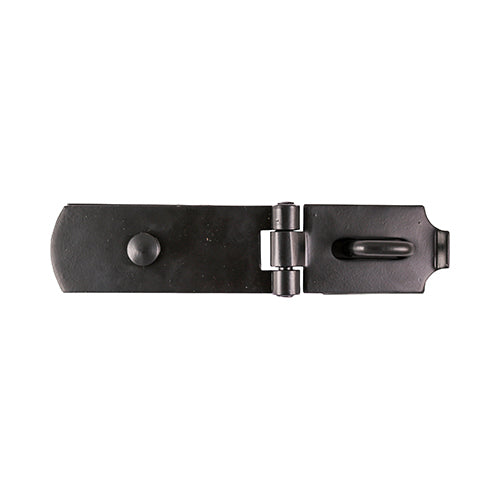 This is an image of Timco - Swivel Pattern Hasp & Staple - Heavy Duty - Black 8" (1 Each TIMbag) SHS8BP
