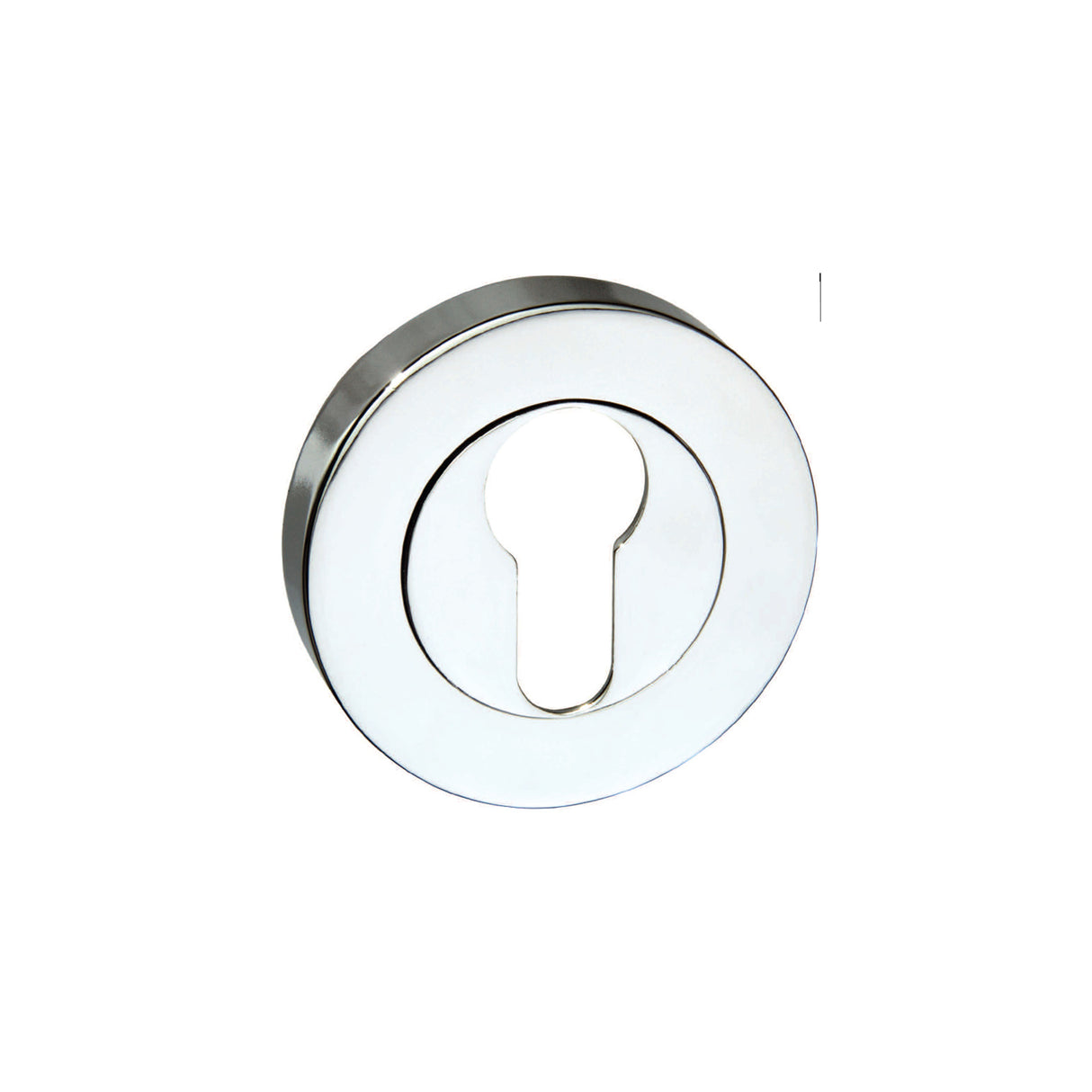 Quality image of Senza Pari Euro Escutcheons on Round Rose - Polished Chrome | Sku. spmescecp | available from Trade Door Handles.