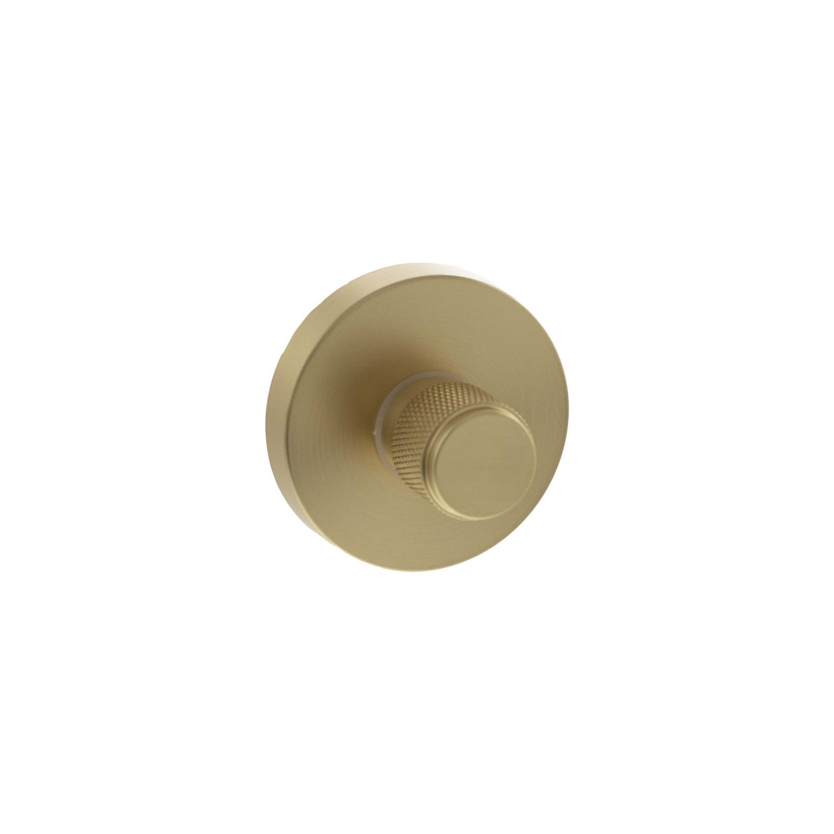 Quality image of Senza Pari Knurled WC Turn and Release on Minimal Round Rose - Satin Brass | Sku. sprkwcsb | available from Trade Door Handles.