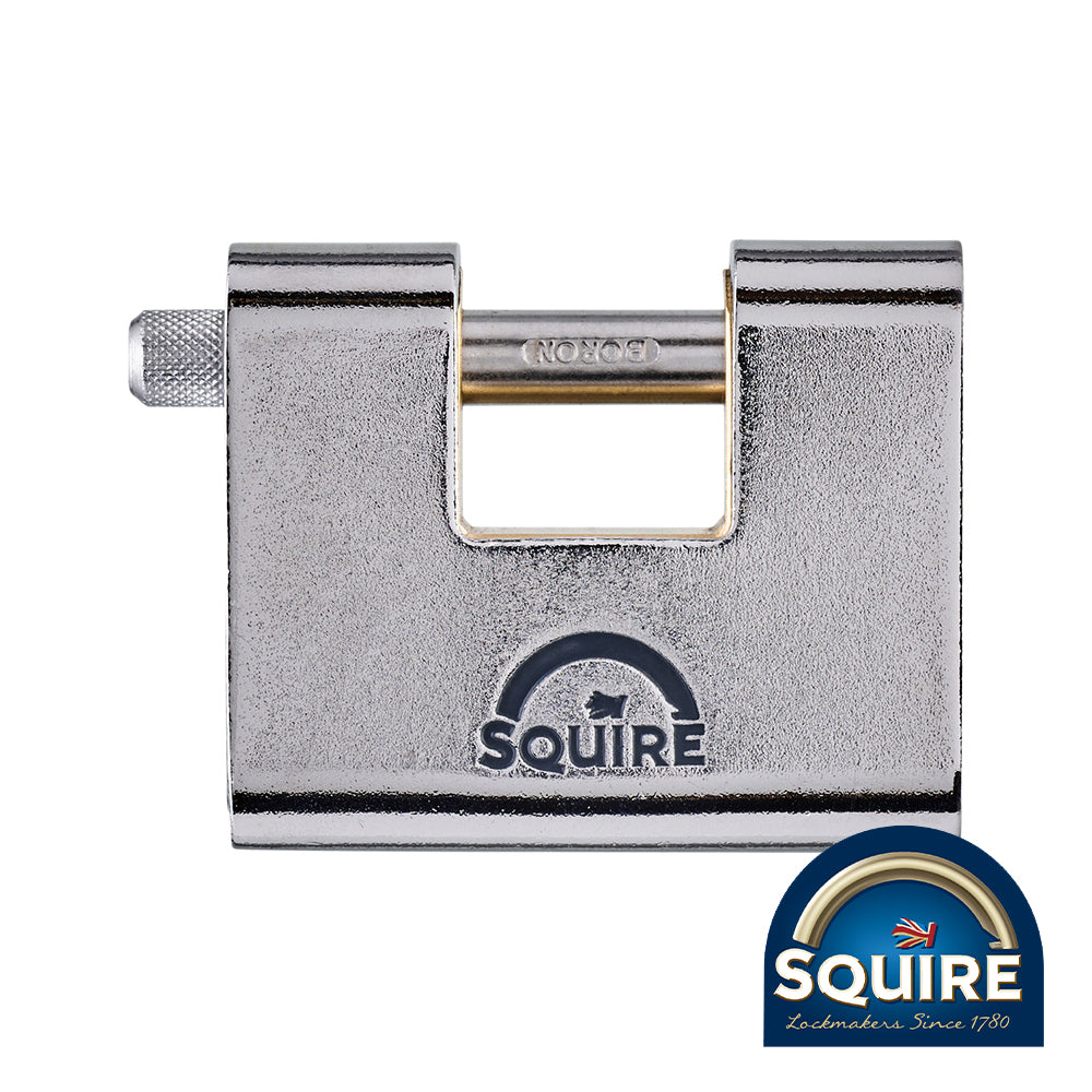 This is an image of Squire - Armoured Brass Block Lock - ASWL2 80mm (1 Each Blister Pack) SQR701014