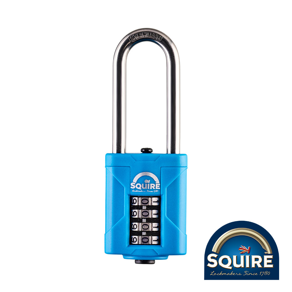 This is an image of Squire - Combination Padlock - Stainless Steel 2.5" Long Shackle - CP50S/2.5 50mm (1 Each Blister Pack) SQR701444