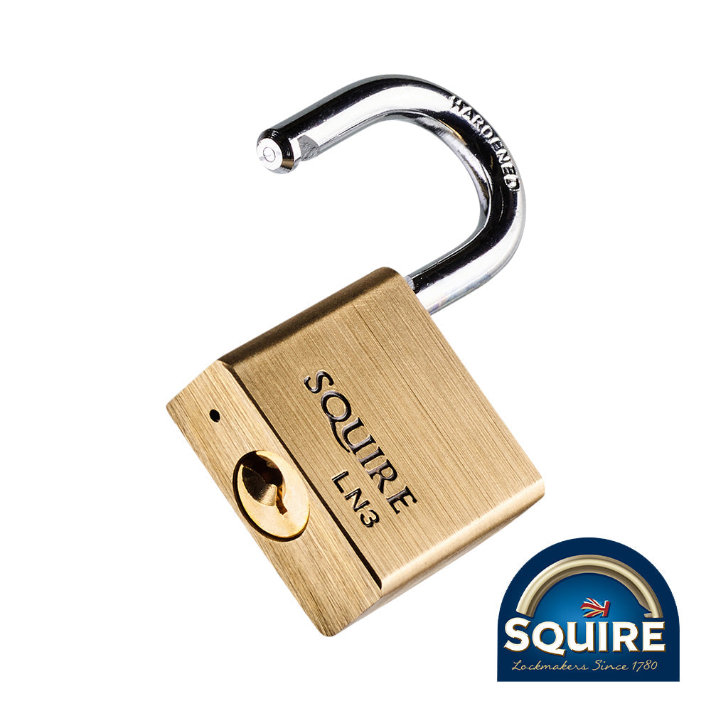 This is an image of Squire - Premium Brass Lion Padlock - Stainless Steel Shackle - LN3S 30mm (1 Each Blister Pack) SQR701482