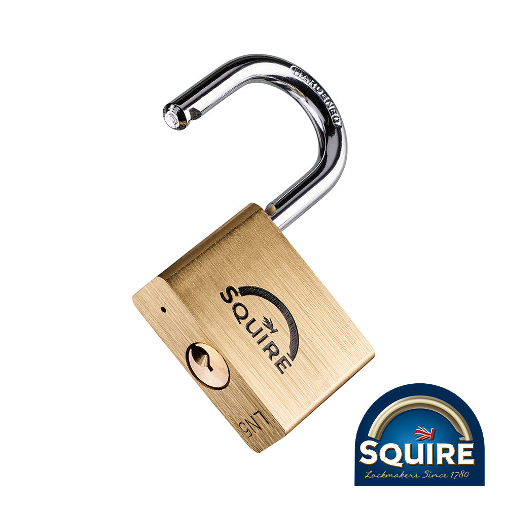 This is an image of Squire - Premium Brass Lion Padlock - Stainless Steel Shackle - LN5S 50mm (1 Each Blister Pack) SQR701689