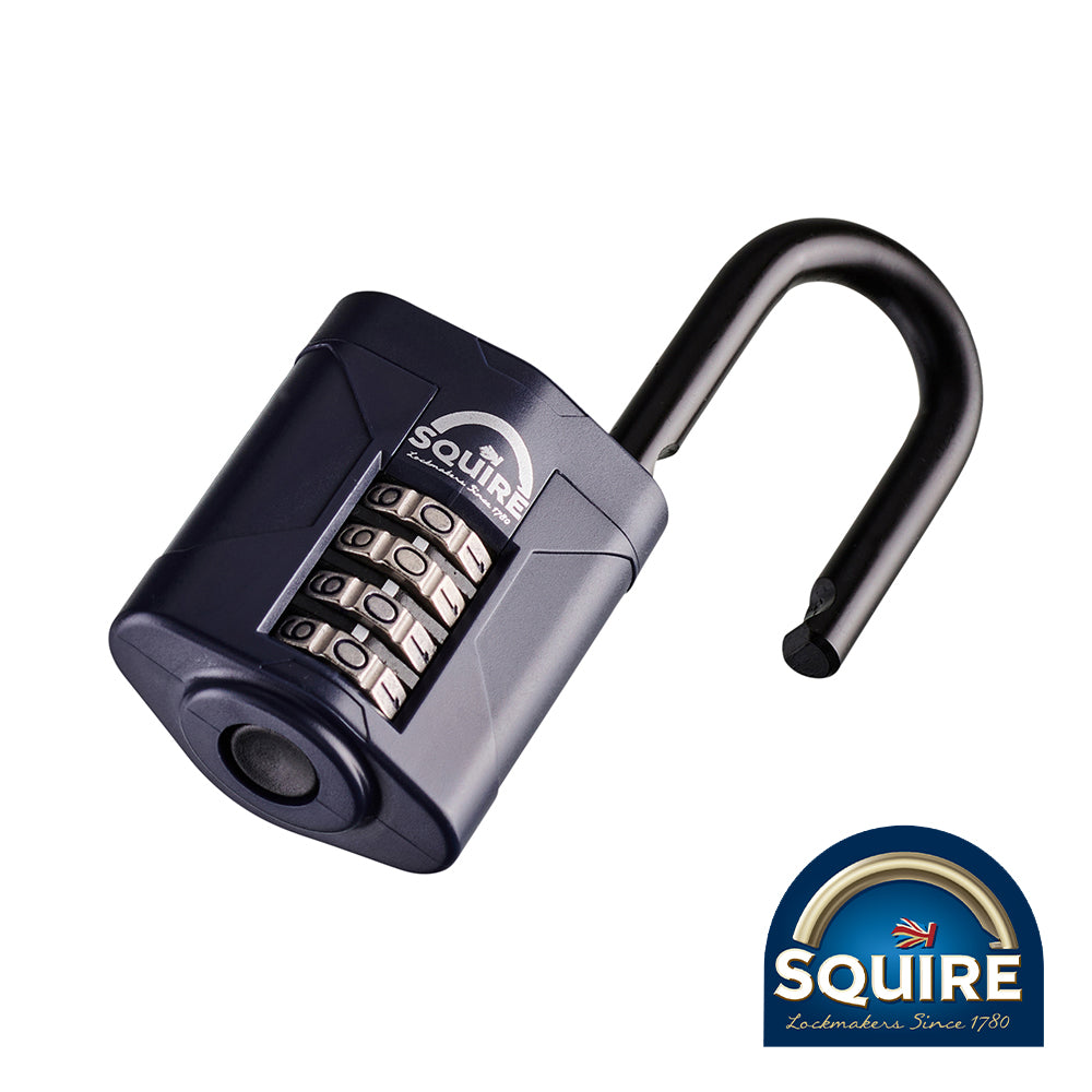 This is an image of Squire - Combination Padlock - Steel 1.5" Long Shackle - CP50/1.5 50mm (1 Each Blister Pack) SQR701841