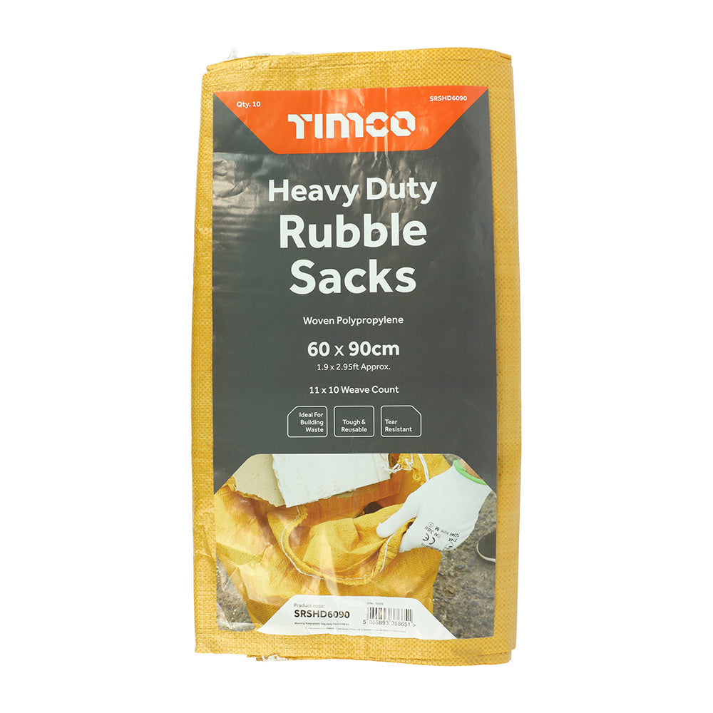 This is an image of Timco - Rubble Sacks - Heavy Duty 60 x 90cm (10 Pieces Bag) SRSHD6090