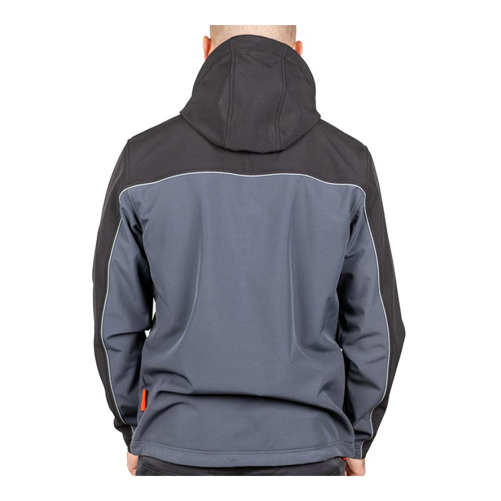 This is an image of Timco - Softshell Jacket - Grey/Black Medium (1 Each Bag) SSJ1201M