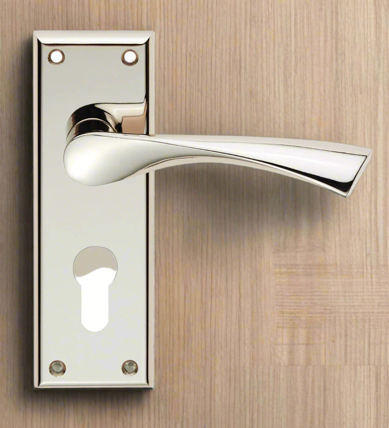 Serozzetta - Venti Lever on Euro Lock Backplate - Satin Nickel szr021ypn