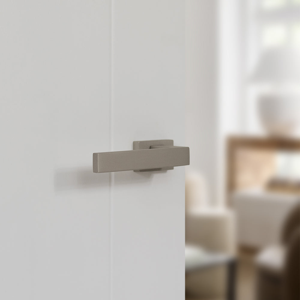 Quality image of Tupai Rapido RetaLine Rillo Lever Door Handle on Long Rose - Titanium | Sku. t2275ltt | available from Trade Door Handles.