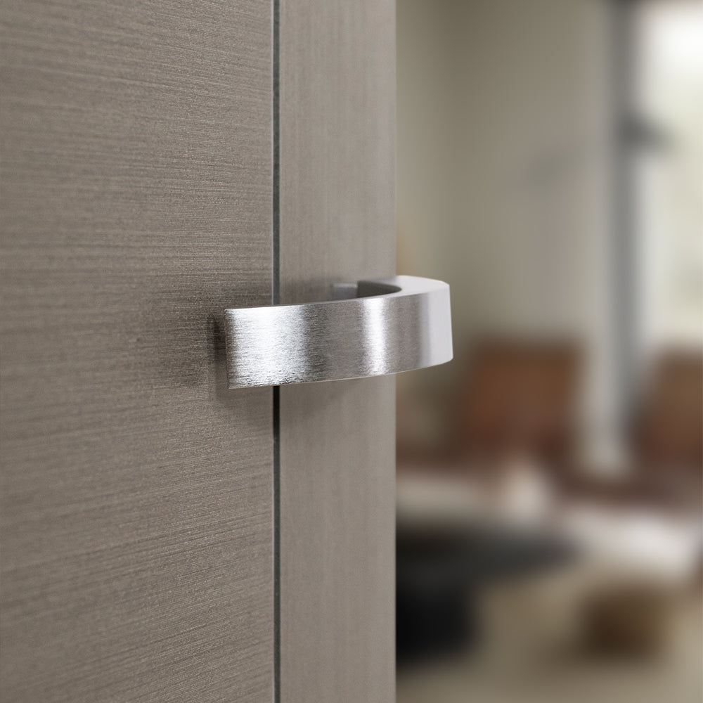 Quality image of Tupai Rapido RetaLine Sabrosa Lever Door Handle on Long Rose - (Without Decorative Plate) - Satin Chrome | Sku. t3094lsc | available from Trade Door Handles.