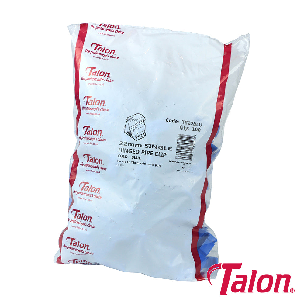 This is an image of Timco - Single Hinged ID Clip - Blue - TS22BLU 22mm - (100 PCS Bag) TALTS22BLU