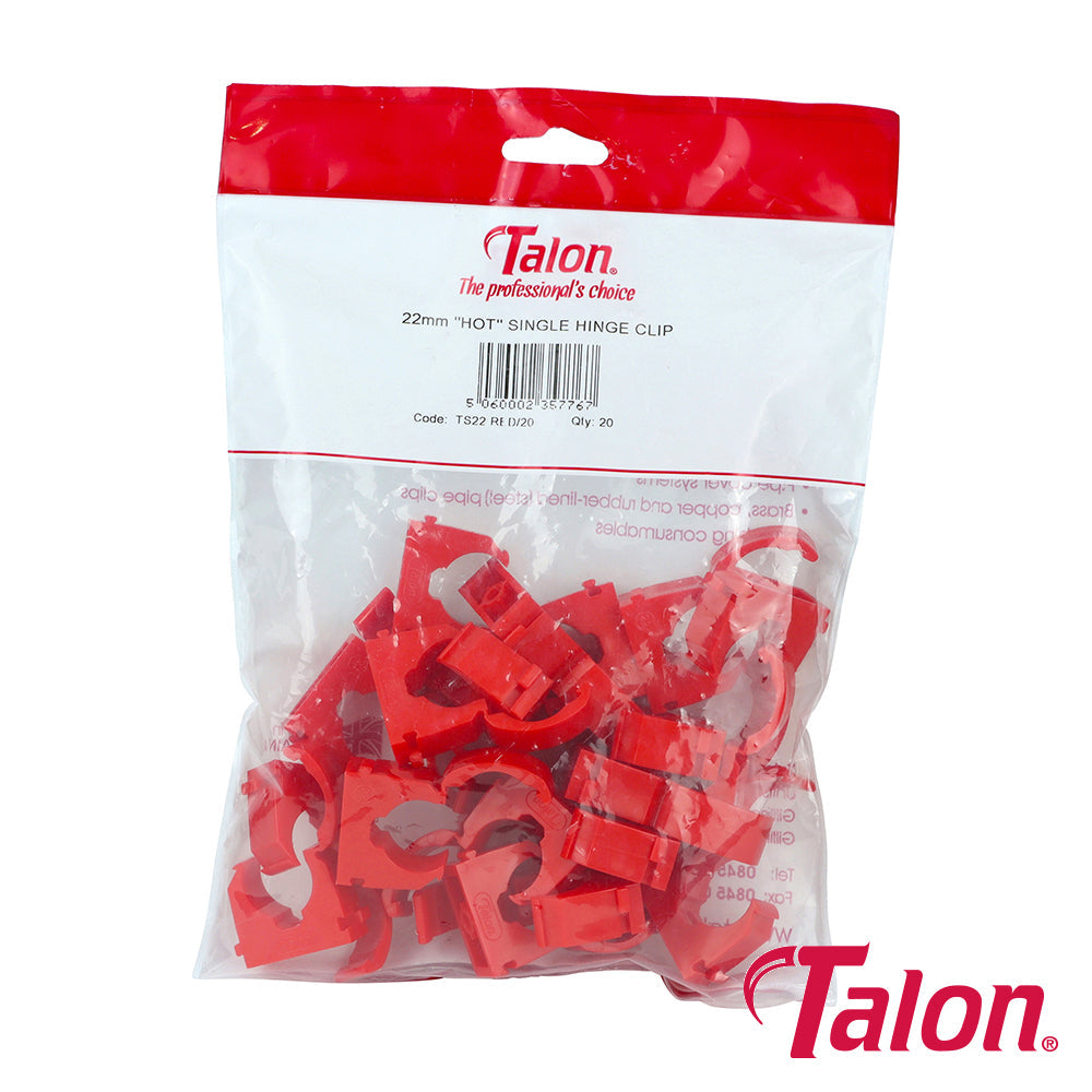 This is an image of Timco - Single Hinged ID Clip - Red - TS22RED20 22mm - (20 PCS Bag) TALTS22RED20