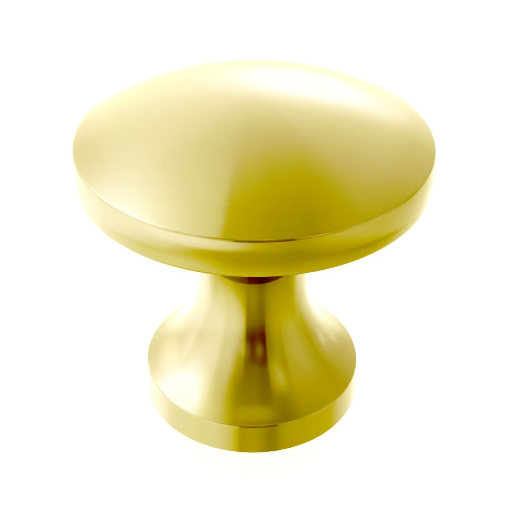 High quality image of the TOP Drawer Fittings - Round Cabinet knob 24.2mm Dia. Brushed Gold Finish | Sku. TDFK24-BG | available to order from Trade Door Handles.