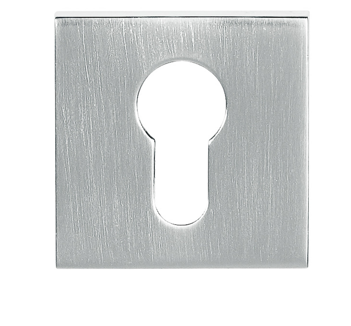 Quality image of Tupai Rapido Curva/QuadraLine Euro Escutcheons on Square Rose - Satin Chrome | Sku. tescessc | available from Trade Door Handles.