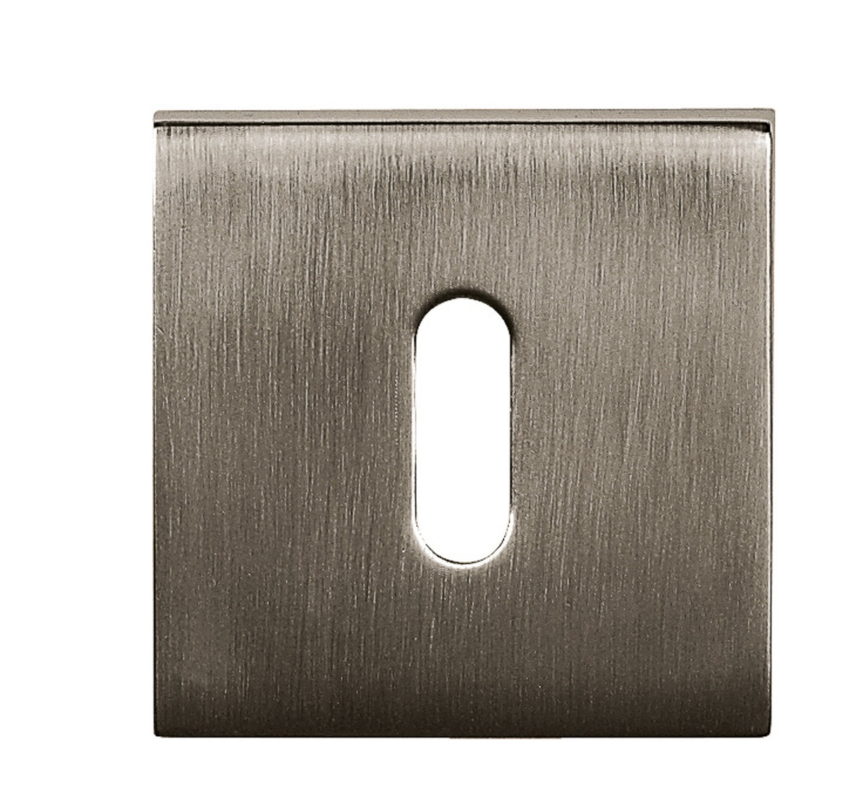 Quality image of Tupai Rapido Curva/QuadraLine Key Escutcheons on Square Rose - Titanium | Sku. tesckstt | available from Trade Door Handles.