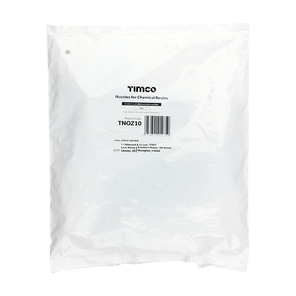 This is an image of Timco - Nozzles for Chemical Resins To fit 300/410ml - (10 PCS Bag) TNOZ10