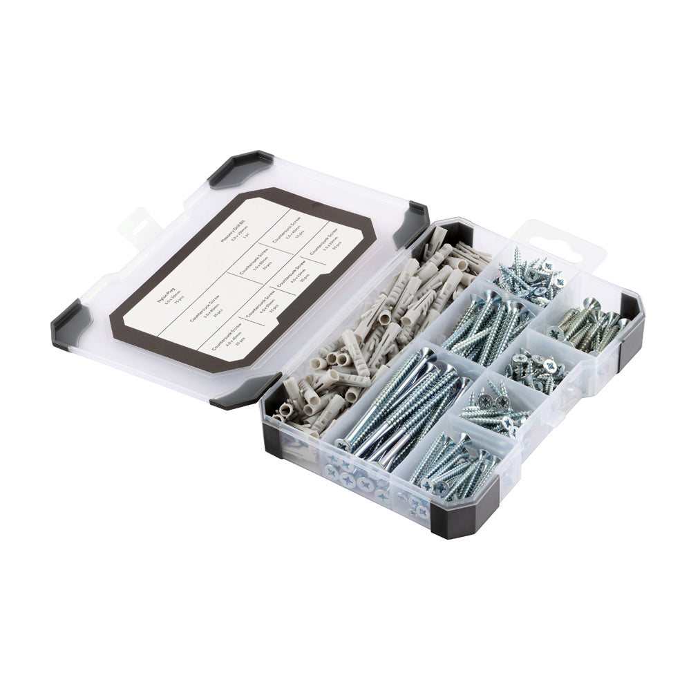 This is an image of Timco - Mixed Tray - Screws Plug & Drill Bit - Zinc - (251 PCS Tray) TRAY240