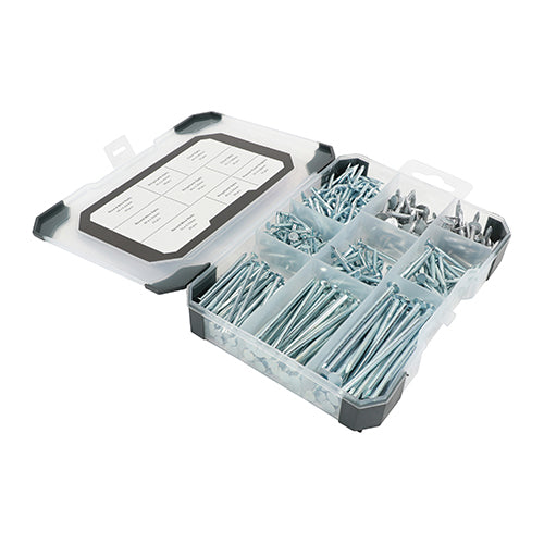 This is an image of Timco - Mixed Tray - Nails - Galvanised - Bright - (300 PCS Tray) TRAY660