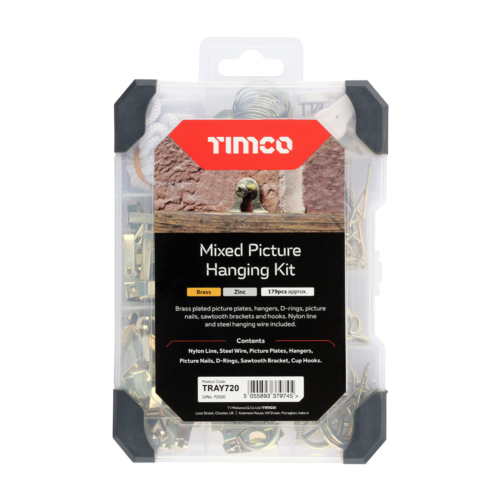 This is an image of Timco - Mixed Tray - Picture Hanging Kit - (179 PCS Tray) TRAY720
