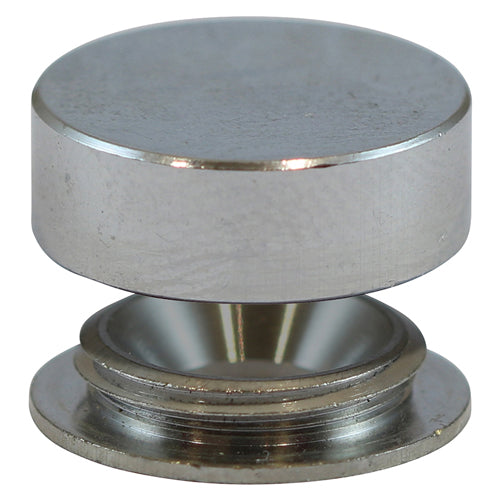This is an image of Timco - Threaded Screw Caps - Solid Brass - Satin Chrome 16mm - (4 PCS TIMpac) TSC16SCP
