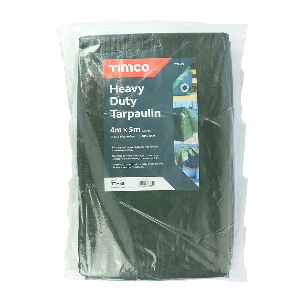 This is an image of Timco - Tarpaulin - Heavy Duty 4 x 5m (1 Each Bag) TTH45