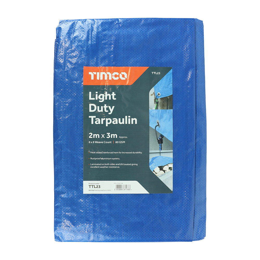 This is an image of Timco - Tarpaulin - Light Duty 2 x 3m (1 Each Bag) TTL23