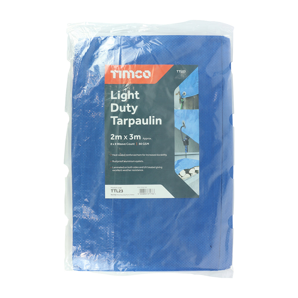 This is an image of Timco - Tarpaulin - Light Duty 2 x 3m (1 Each Bag) TTL23