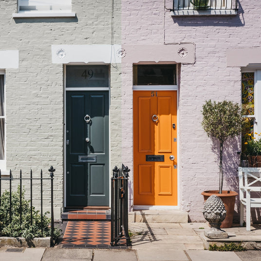 Two doors with fanlight windows