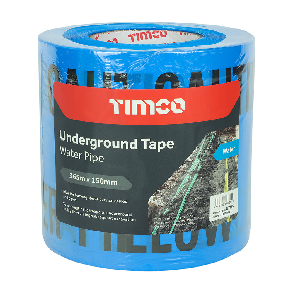 This is an image of Timco - Underground Tape - Water Pipe 365m x 150mm (1 Each Roll) PCSUTWP