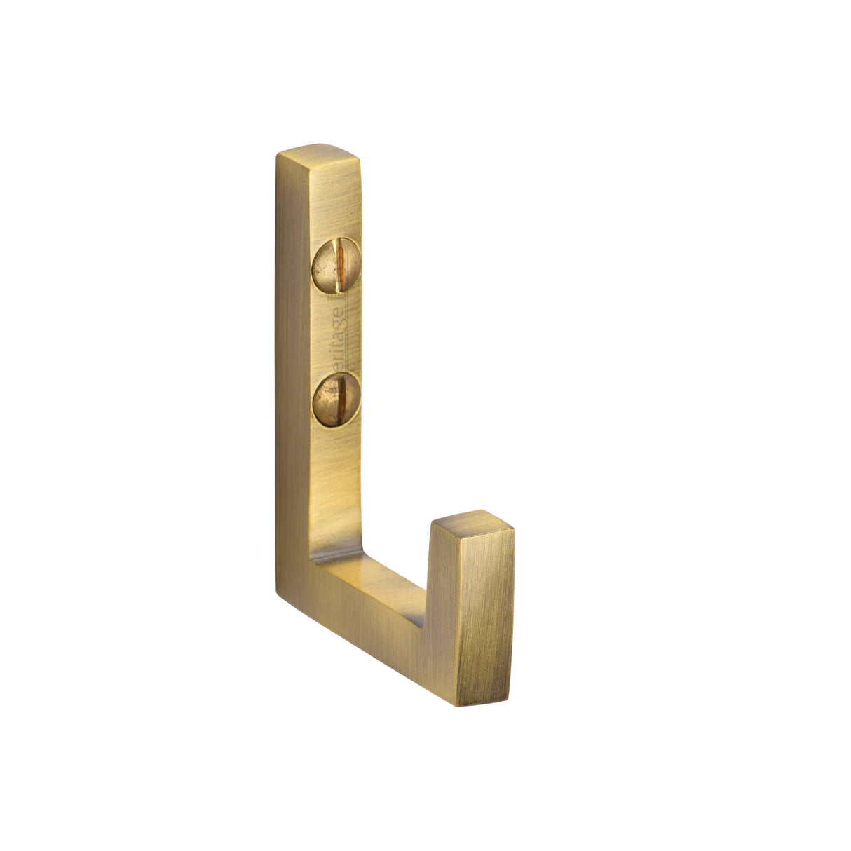 High quality image of the Heritage Brass Square Single Robe Hook Antique Brass Finish | Sku. v1045-at | Discounted prices available from Trade Door Handles