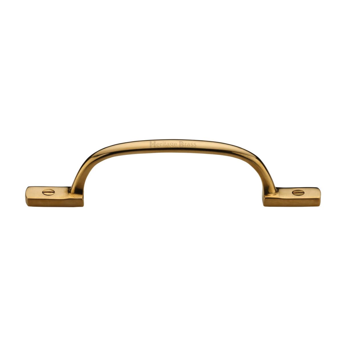 High quality image of Heritage Brass Pull Handle Russell Design 152mm Unlacquered Brass finish | Sku. V4458 128-ULB | available from Trade Door Handles.