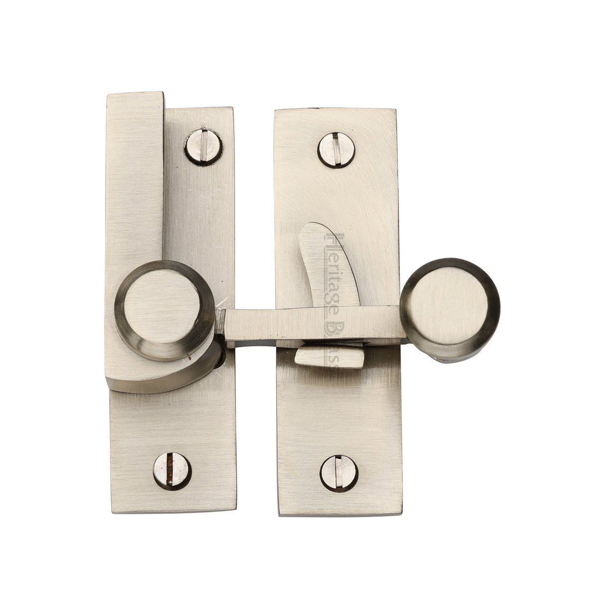 High quality image of the Heritage Brass Sash Fastener Satin Nickel Finish | Sku. v1100-sn | Discounted prices available from Trade Door Handles