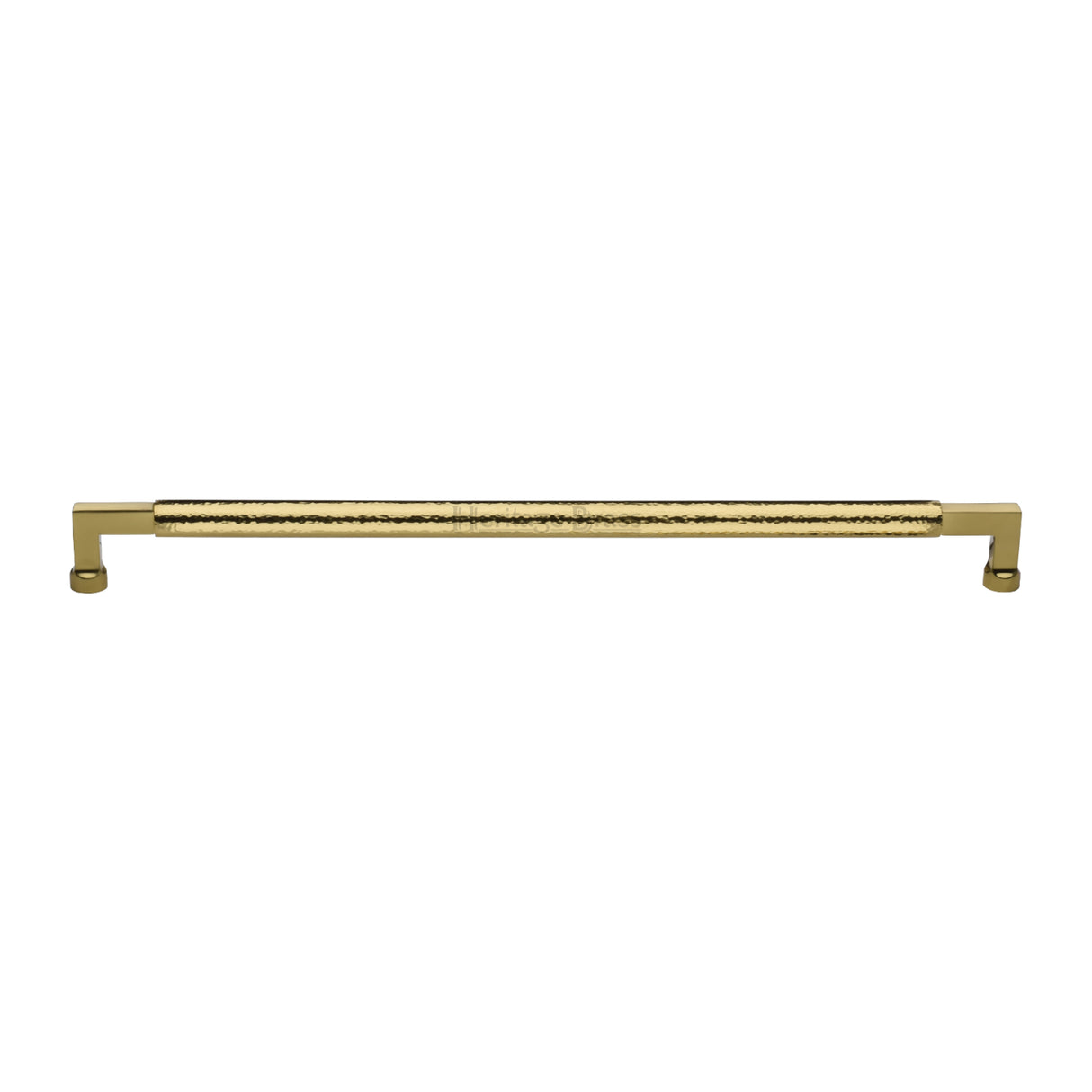High quality image of the Heritage Brass Door Pull Handle Hammered Bauhaus Design 483mm Polished Brass | Sku. V1317-483-PB | Trade Door Handles