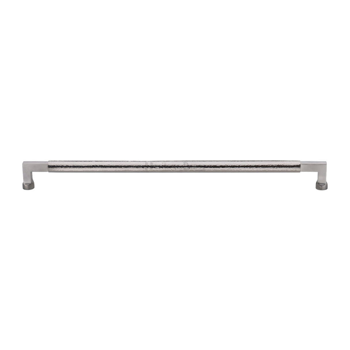 High quality image of the Heritage Brass Door Pull Handle Hammered Bauhaus Design 483mm SN Finish | Sku. v1317-483-sn | Discounted prices available from Trade Door Handles