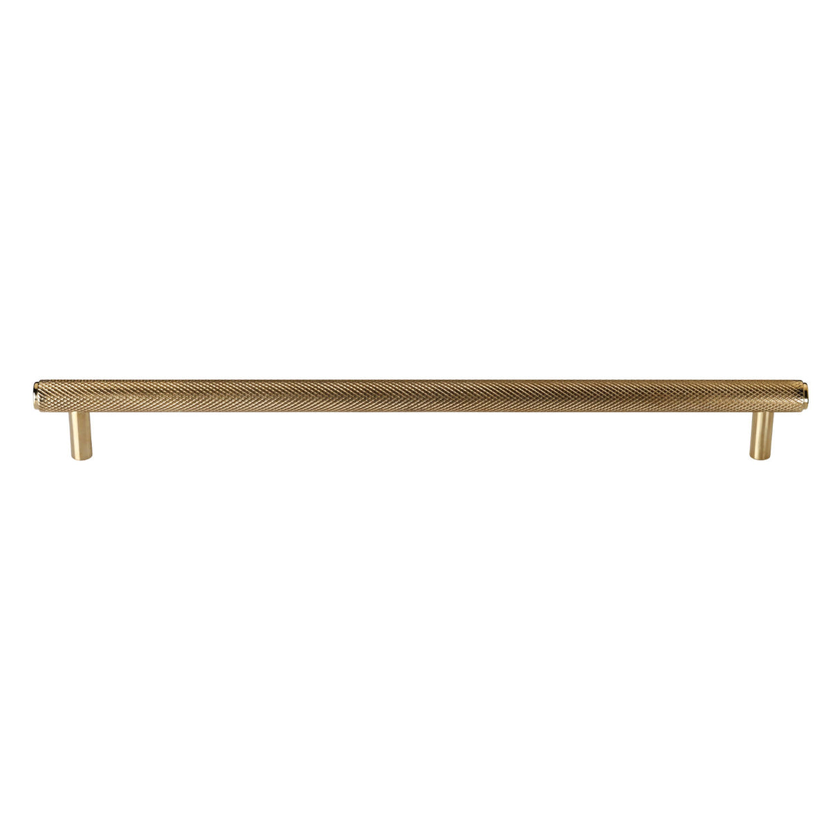 High quality image of Heritage Brass Cabinet Pull Complete Knurl Design 254mm CTC Unlacquered Brass finish | Sku. V4458 96-ULB | available from Trade Door Handles.