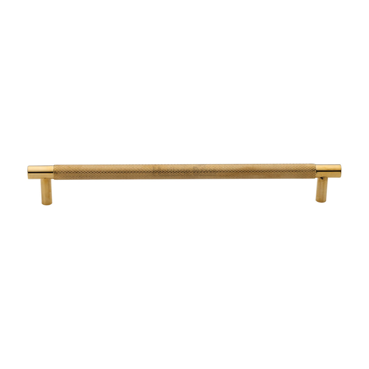High quality image of Heritage Brass Cabinet Pull Partial Knurl Design 192mm CTC Unlacquered Brass finish | Sku. V4461 254-ULB | available from Trade Door Handles.