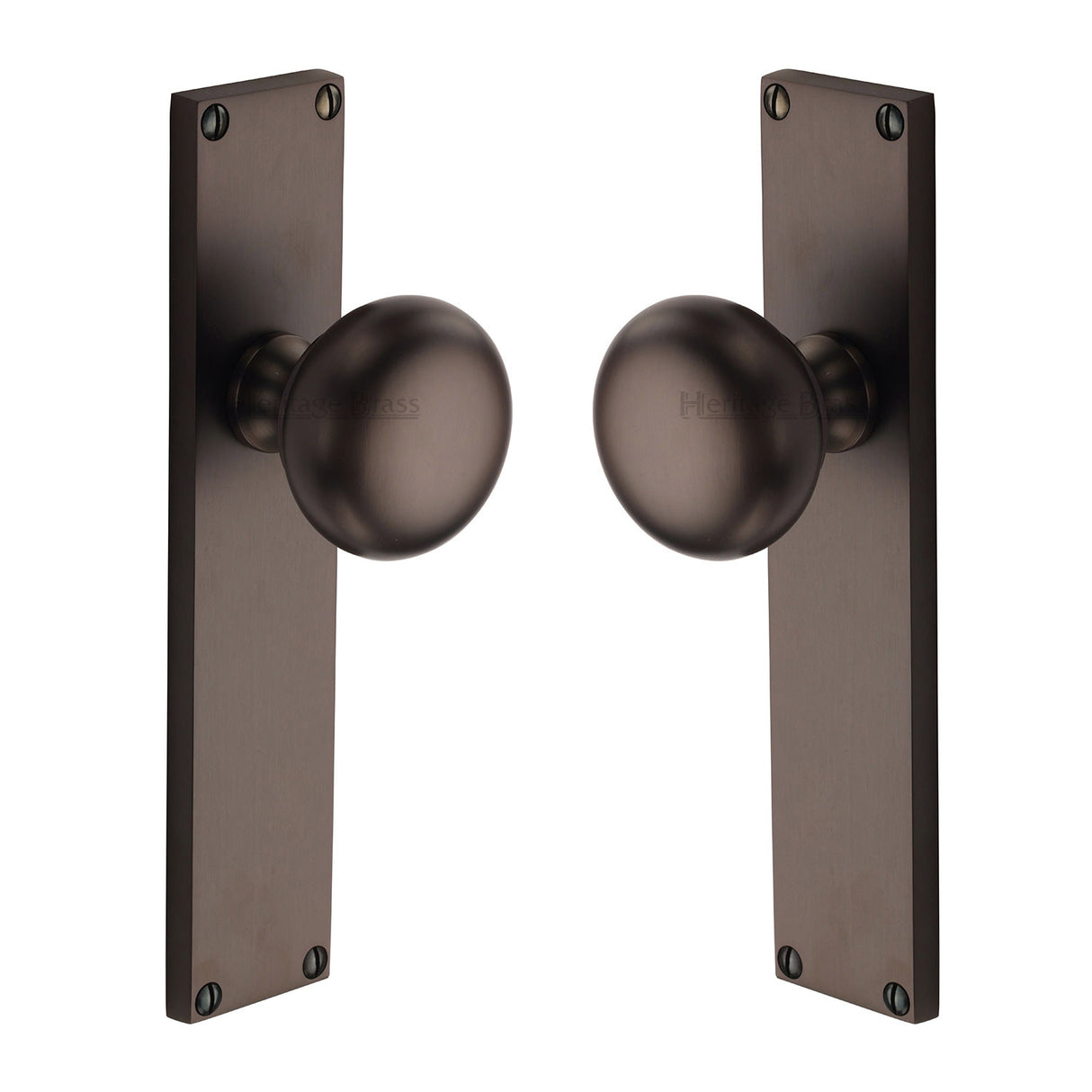 High quality image of the Heritage Brass Mortice Knob on Latch Plate Victoria Design Matt Bronze Finish
| Sku. v9410-mb | Discounted prices available from Trade Door Handles