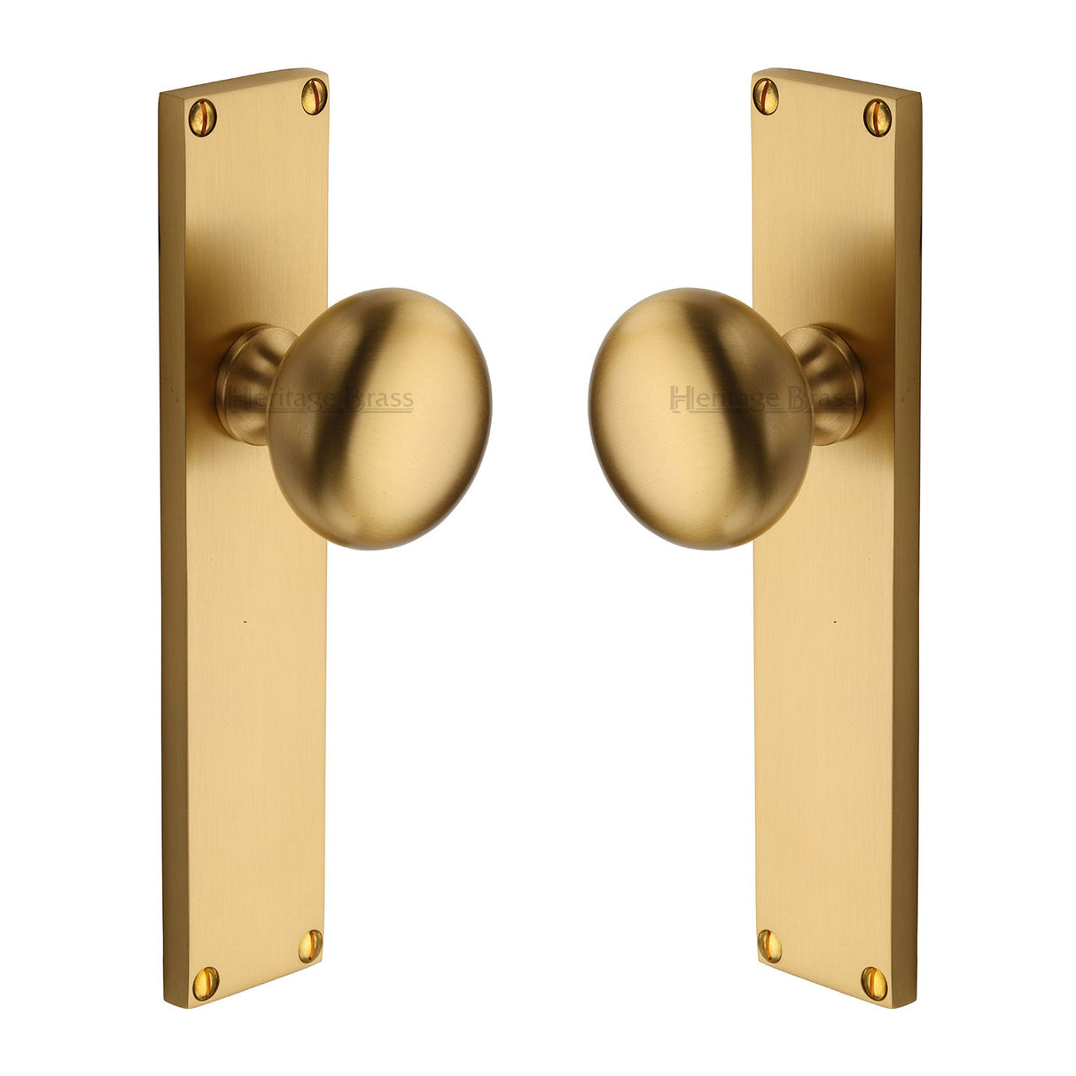 High quality image of the Heritage Brass Mortice Knob on Latch Plate Victoria Design Satin Brass Finish
| Sku. v9410-sb | Discounted prices available from Trade Door Handles