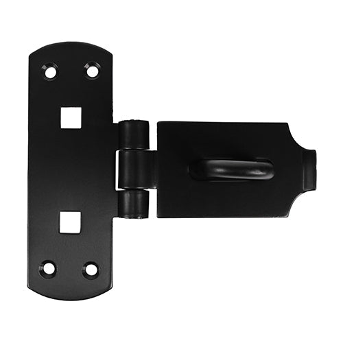 This is an image of Timco - Vertical Pattern Bolt On Hasp & Staple - Heavy Duty - Black 6" (1 Each Plain Bag) VHS6BB