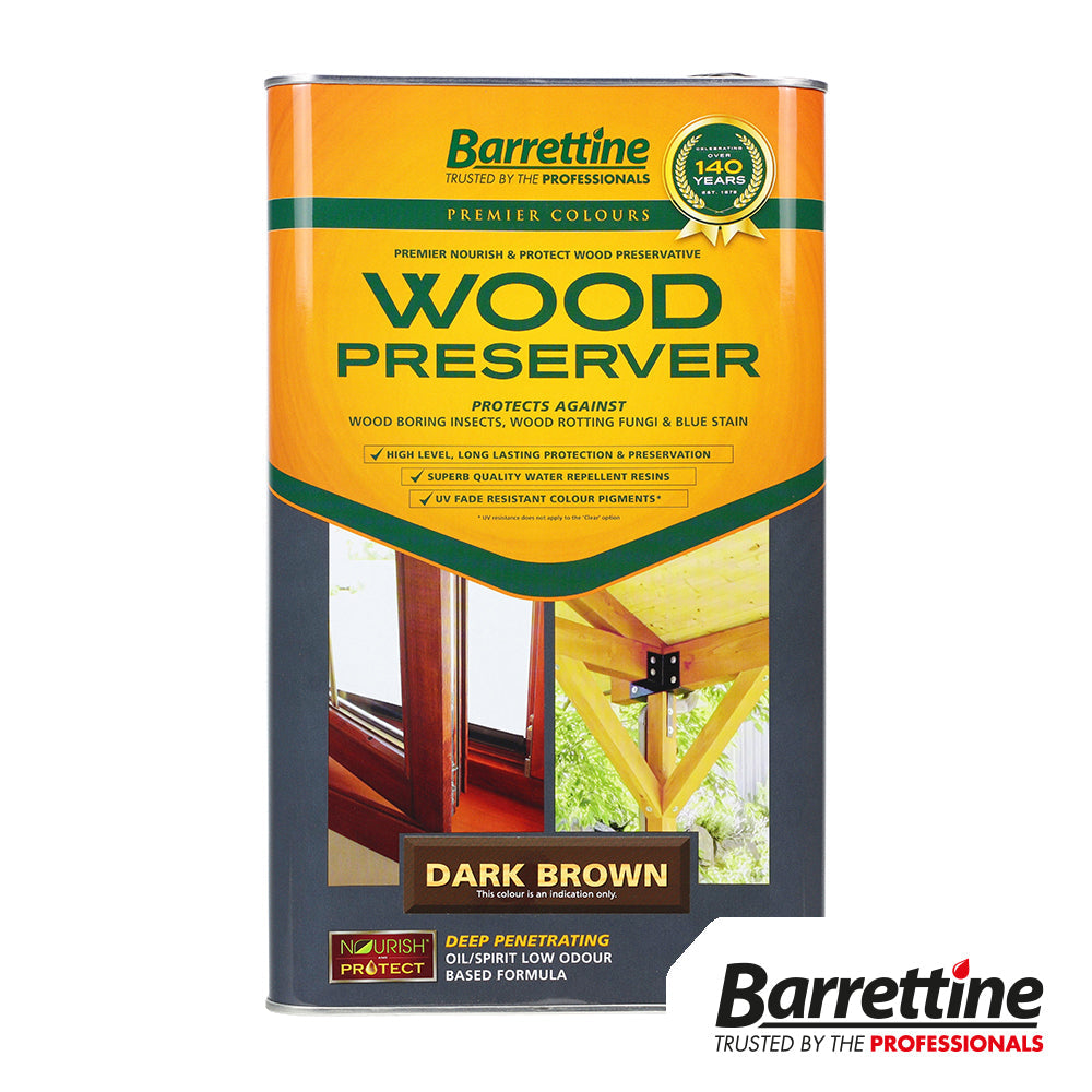 This is an image of Timco - Wood Preserver - Dark Brown 5L WODB005