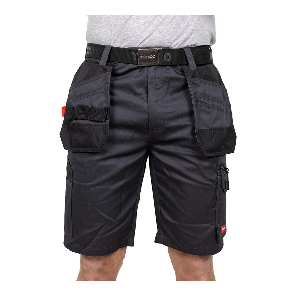 This is an image of Timco - Workman Shorts - Grey/Black W38 (1 Each Bag) WSGBK38