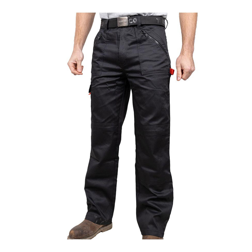 This is an image of Timco - Yardsman Trousers - Black W30 L32 (1 Each Bag) YTBK3032
